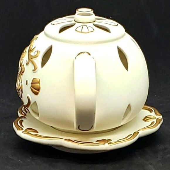 Partylite Cream Bisque Teapot Votive Candle Holder - Picture 13 of 15